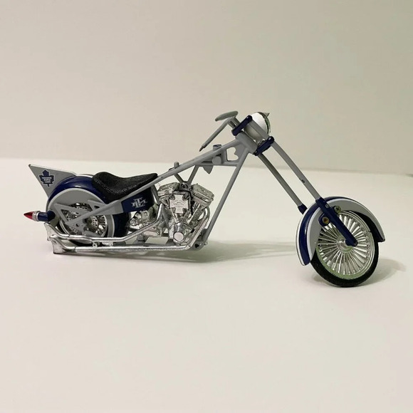 Toronto Maple Leafs Small Chopper Motorcycle Toy 6.5 Inch Long Flaws - Picture 6 of 16